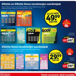 Kruidvat Gillette en Gillette Venus navulmesjes voordeelpak aanbieding