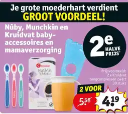 Kruidvat Nûby, Munchkin en Kruidvat baby-accessoires en mamaverzorging aanbieding