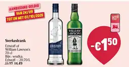 Delhaize Sterkedrank Eristoff of William Lawson's aanbieding