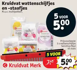 Kruidvat Kruidvat wattenschijffjes en -staafjes aanbieding