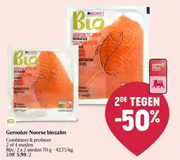 Delhaize Gerookte Noorse biozalm aanbieding