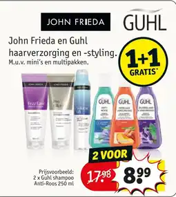 Kruidvat John Frieda en Guhl haarverzorging en styling aanbieding