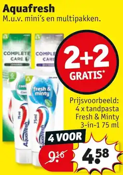 Kruidvat Aquafresh tandpasta aanbieding