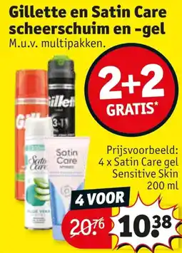 Kruidvat Gillette en Satin Care scheerschuim en -gel aanbieding