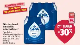 Delhaize Niet-bruisend natuurlijk mineraalwater Spa Reine aanbieding