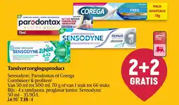 Delhaize Tandverzorgingsproduct Sensodyne, Parodontax of Corega aanbieding