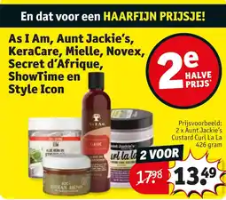 Kruidvat As I Am, Aunt Jackie's, KeraCare, Mielle, Novex, Secret d'Afrique, ShowTime en Style Icon aanbieding