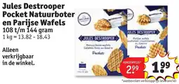 Kruidvat Jules Destrooper pocket natuurboter en parijse wafels aanbieding