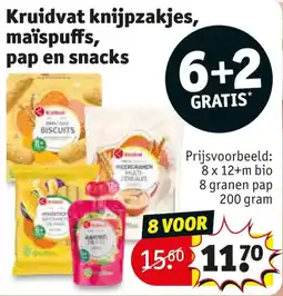 Kruidvat Kruidvat knijpzakjes, maispuffs, pap en snacks aanbieding