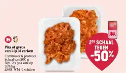 Delhaize Pita of gyros van kip of varken aanbieding