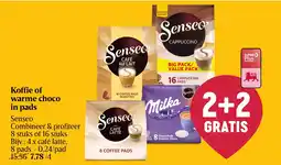 Delhaize Koffie of warme choco in pads aanbieding