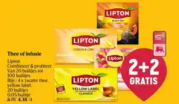 Delhaize Thee of infusie Lipton aanbieding