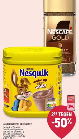 Delhaize Cacaopoeder of oploskoffie aanbieding