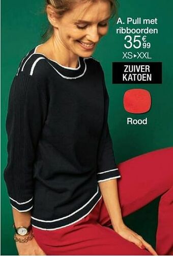 Damart Pull met ribboorden aanbieding