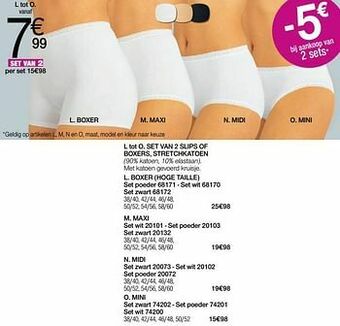 Damart Set van 2 slips of boxers stretchkatoen mini aanbieding