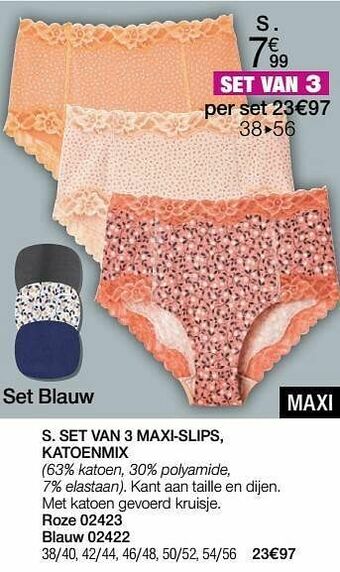 Damart Set van 3 maxi-slips katoenmix aanbieding