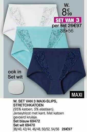 Damart Set van 3 maxi-slips stretchkatoen aanbieding
