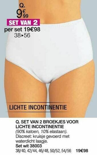 Set van 2 broekjes voor lichte incontinentie