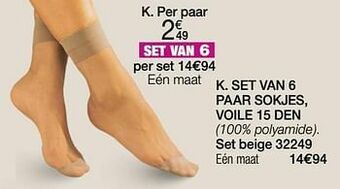 Damart Set van 6 paar sokjes voile 15 den aanbieding