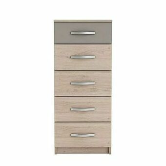 Leen Bakker Demeyere ladekast Chest 5 lades - licht eikenkleur - 100x42,5x41,6 cm - Leen Bakker aanbieding