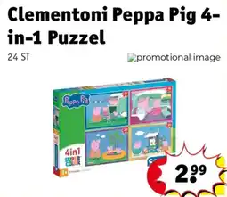 Kruidvat Clementoni Peppa Pig 4-in-1 Puzzel aanbieding