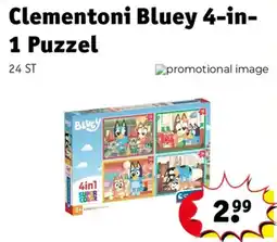 Kruidvat Clementoni Bluey 4-in-1 puzzel aanbieding