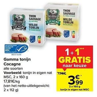 Carrefour Tonijn in eigen nat msc aanbieding