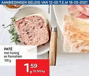 Alvo Paté met honing en parmaham aanbieding