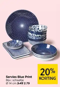 Xenos Servies Blue Print aanbieding
