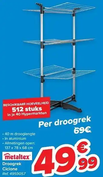 Carrefour Droogrek ciclone aanbieding