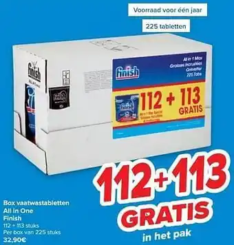 Carrefour Box vaatwastabletten all in one finish aanbieding