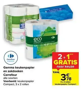 Carrefour Keukenpapier compact aanbieding