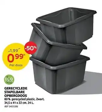 Brico Gerecyclede stapelbare opbergdoos aanbieding