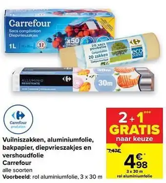 Carrefour Rol aluminiumfolie aanbieding