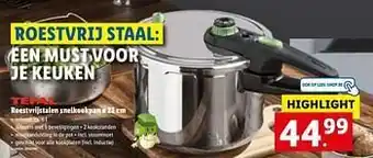 Lidl Tefal roestvrijstalen snelkookpan aanbieding