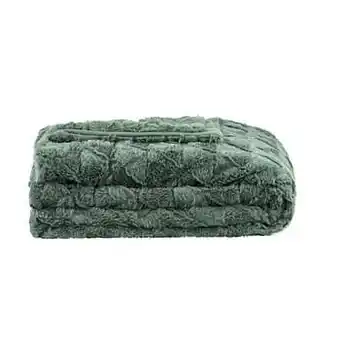Leen Bakker Plaid Nynke - groen - 130x170 cm - Leen Bakker aanbieding