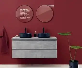 Badkamermeubel napoli l 120 cm beton