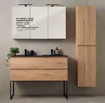Brico Badkamermeubel napoli l 120 cm scandinavische eik aanbieding
