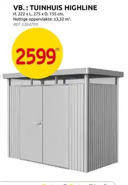 Brico Tuinhuis highline aanbieding