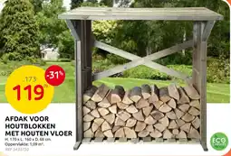 Brico Afdak voor houtblokken met houten vloer aanbieding