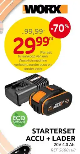 Brico Worx Starterset Accu + Lader aanbieding