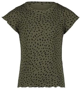 HEMA Kinder T-shirt Rib Donkergroen (donkergroen)