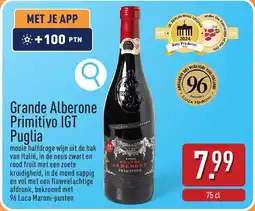 ALDI Grande Alberone Primitivo IGT Puglia aanbieding
