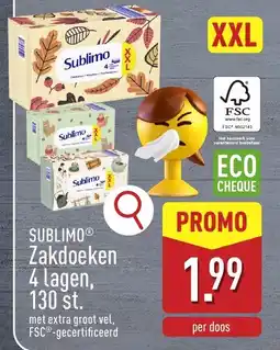 ALDI Sublimo Zakdoeken 4 lagen, aanbieding