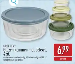 ALDI Crofton Glazen Kommen met Deksel aanbieding