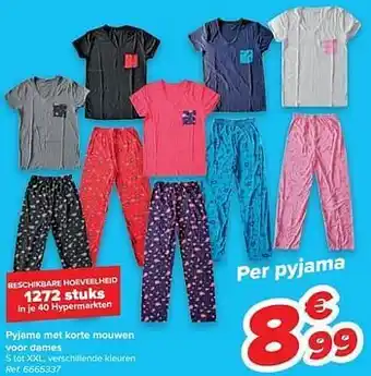 Carrefour Pyjama met korte mouwen voor dames aanbieding