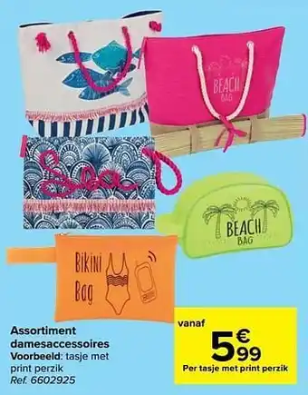 Carrefour Tasje met print perzik aanbieding