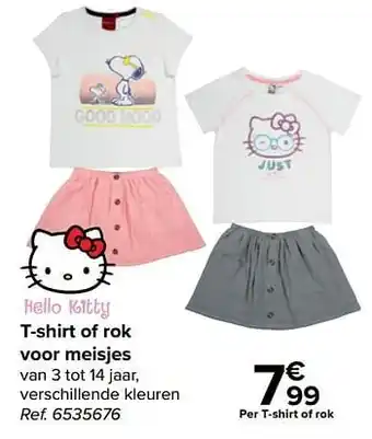 Carrefour T-shirt of rok voor meisjes aanbieding
