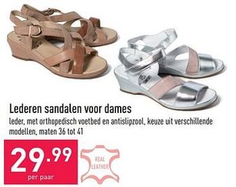 ALDI Lederen sandalen voor dames aanbieding