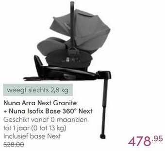 Baby & Tiener Nuna arra next granite + nuna isofix base 360° next aanbieding